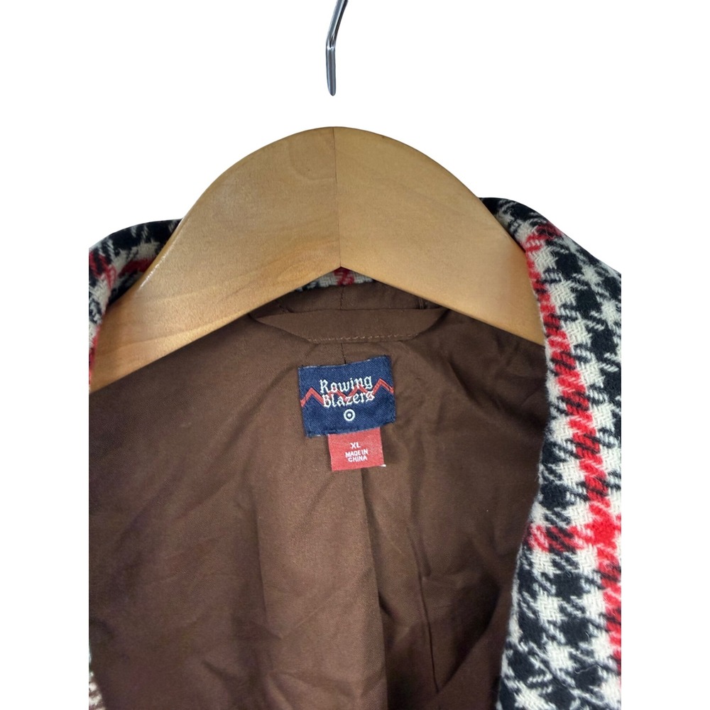 Rowing Blazers x Target Mens Patchwork Suit XL Herringbone Plaid Brown Red 2pc - Picture 3 of 15